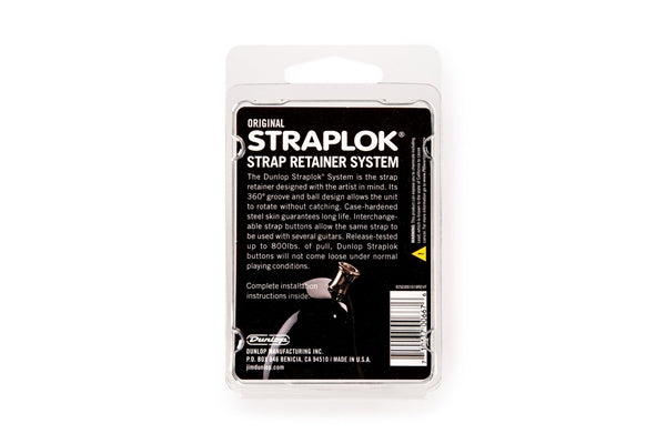 Dunlop SLS1103BK Straplok Original Strap Retainer System, Black