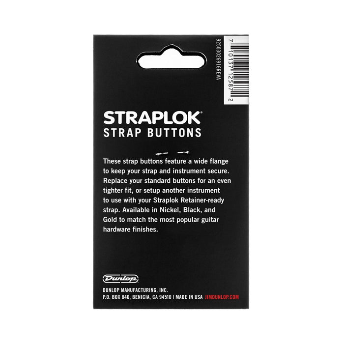 Dunlop 2PSLS033BK Straplok Dual Button Black