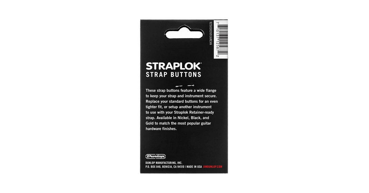 Dunlop 2PSLS033BK Straplok Dual Button Black