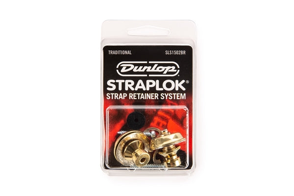 Dunlop SLS1502BR Straplok Traditional Strap Retainer System, Brass