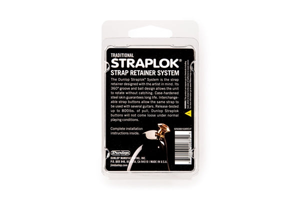 Dunlop SLS1503BK Straplok Traditional Strap Retainer System, Black