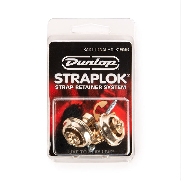 Dunlop SLS1504G Straplok Traditional Strap Retainer System, Gold