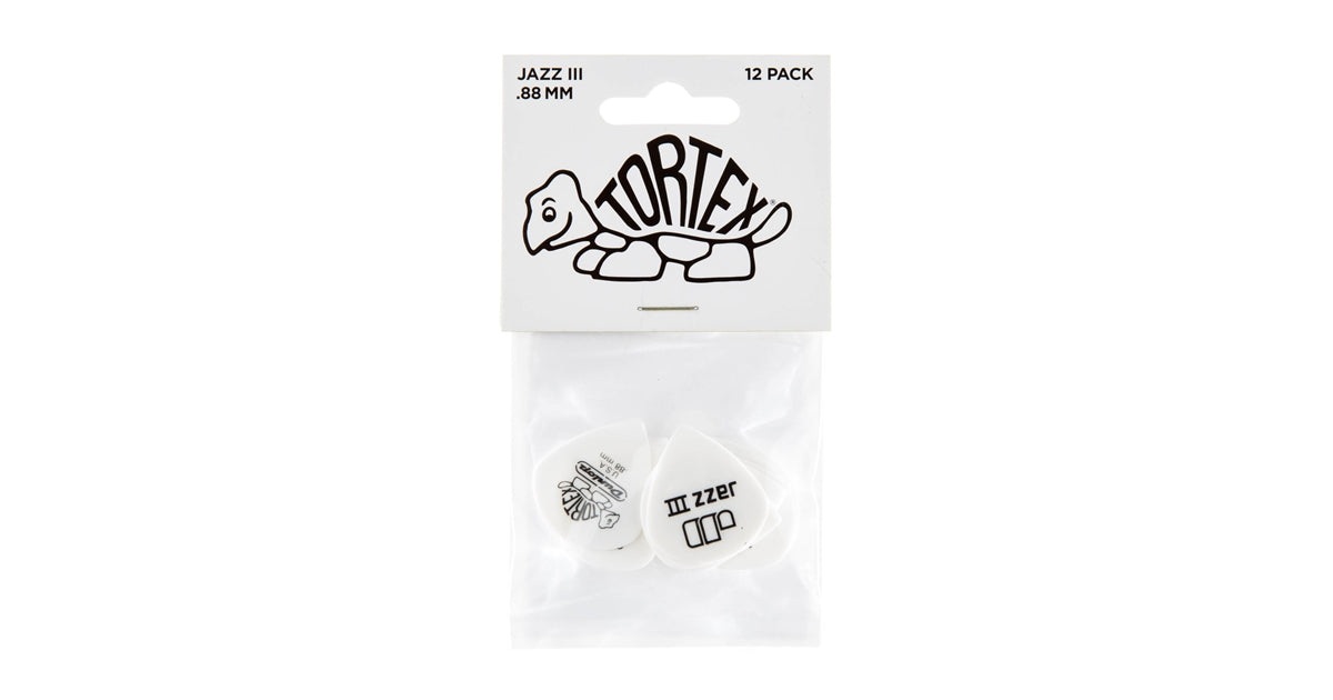 Dunlop 478P.088 TORTEX WHITE JAZZ III, .88MM