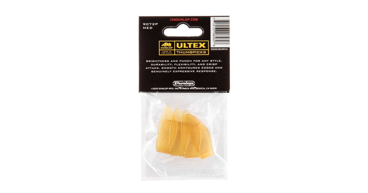 Dunlop 9072P ULTEX THUMB PICK MEDIUM-PLAYER'S CONFEZIONE DA 4