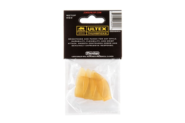 Dunlop 9072P ULTEX THUMB PICK MEDIUM-PLAYER'S CONFEZIONE DA 4