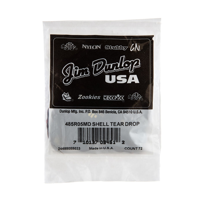 Dunlop 485R-05MD Celluloid Teardrop, Shell Medium Refill Bag/72