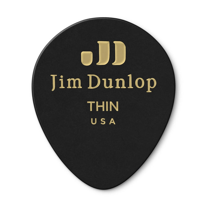 Dunlop 485R-03TH Celluloid Teardrop, Black Thin Refill Bag/72