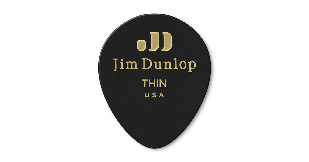 Dunlop 485R-03TH Celluloid Teardrop, Black Thin Refill Bag/72