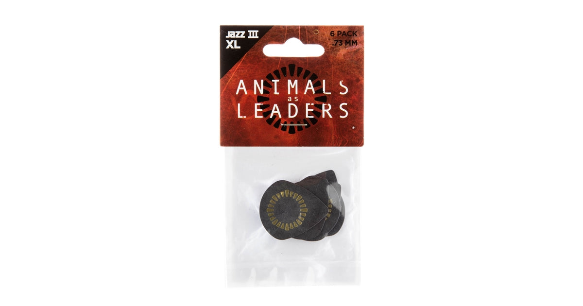 Dunlop AALP04 Animal As Leaders Tortex Jazz III XL, Black .73mm Player's Pack/6