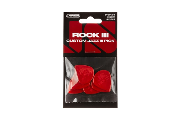 Dunlop 570P138 Rock III Custom Jazz III Pick 6pc