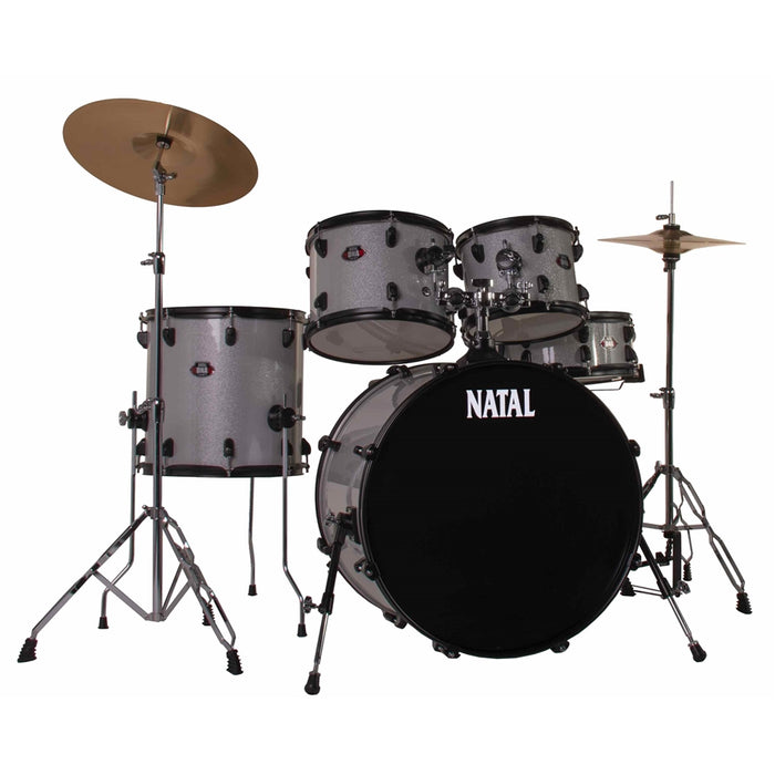 Natal  DNA F22 5 pezzi White Sparkle - Black Hardware