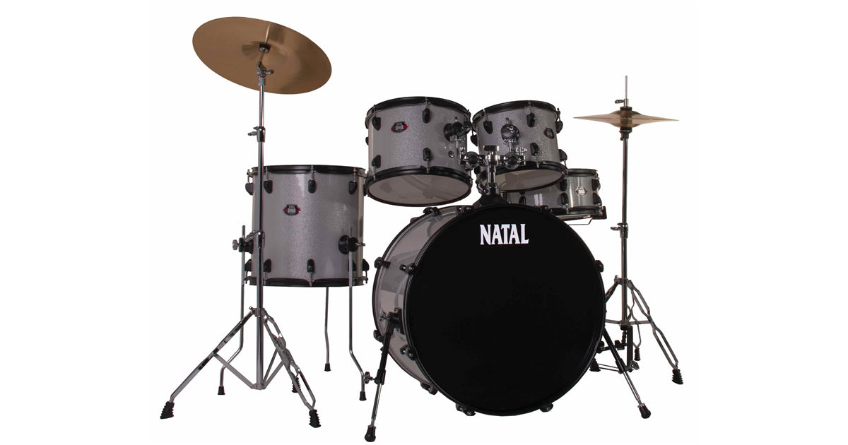 Natal  DNA F22 5 pezzi White Sparkle - Black Hardware