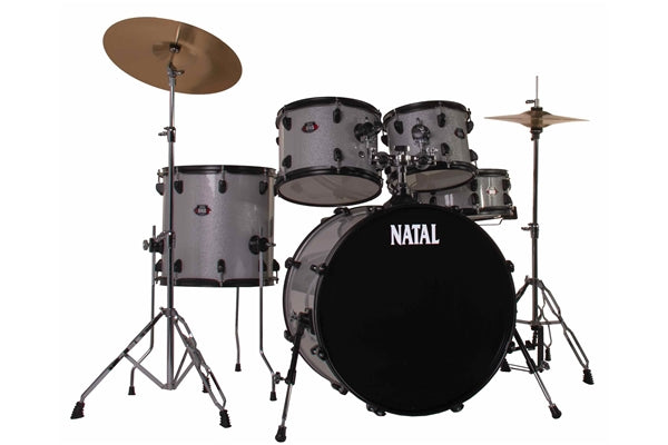 Natal  DNA F22 5 pezzi White Sparkle - Black Hardware