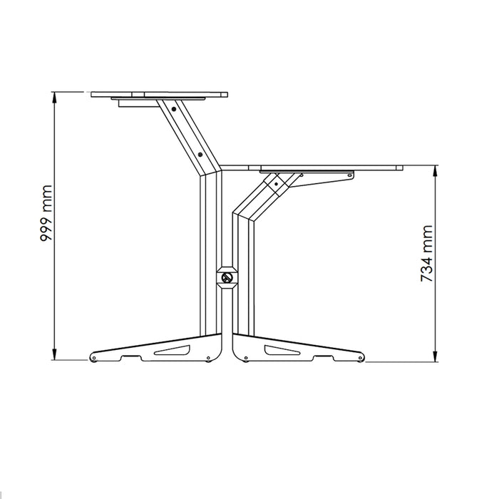 Quik Lok Z/630 BK Workstation a 2 Ripiani Finitura Black