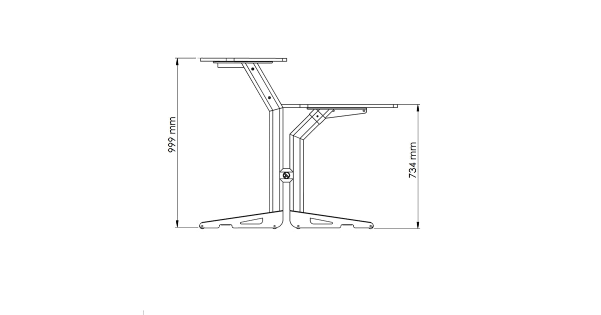 Quik Lok Z/630 BK Workstation a 2 Ripiani Finitura Black