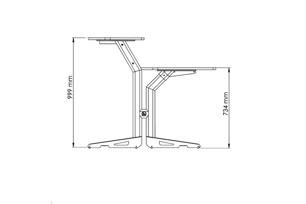 Quik Lok Z/630 BK Workstation a 2 Ripiani Finitura Black