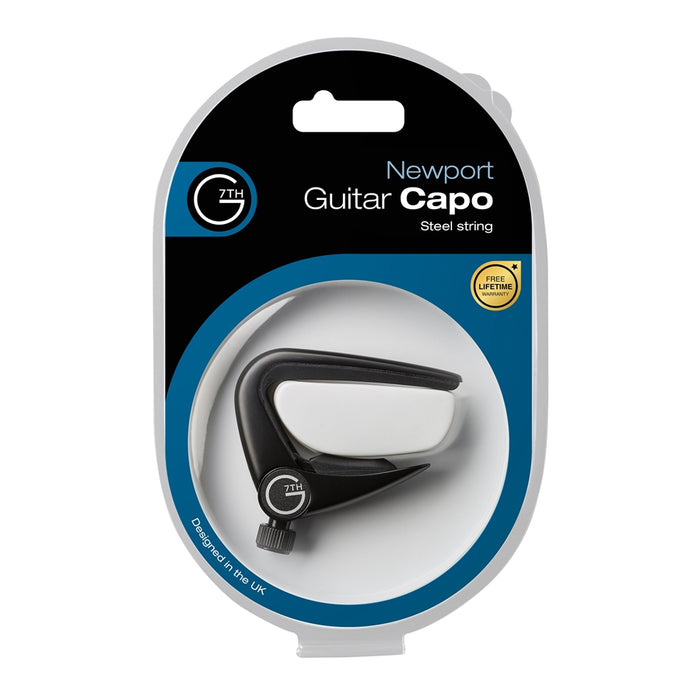 G7TH Newport 6 String Black Capo