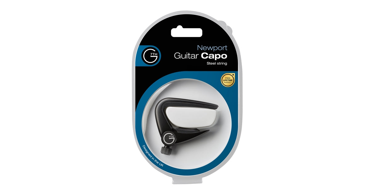 G7TH Newport 6 String Black Capo