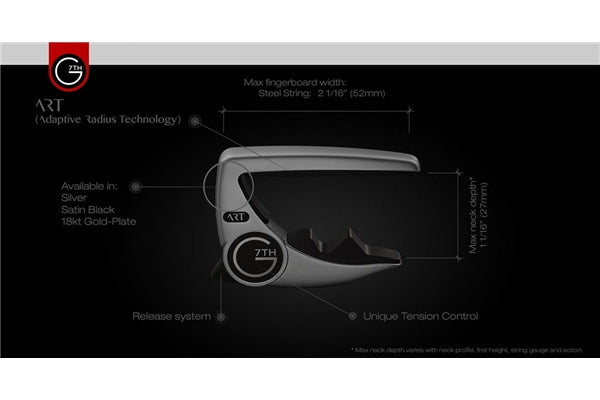 G7TH Performance 3 ART 6 String Silver Capo