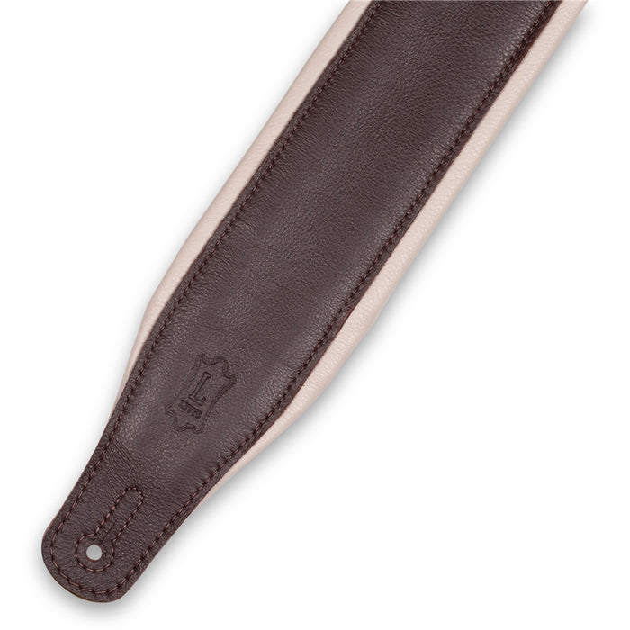 Levy's M26GP-DBR-CRM Tracolla in pelle Dark Brown con retro Cream 3 1/4""