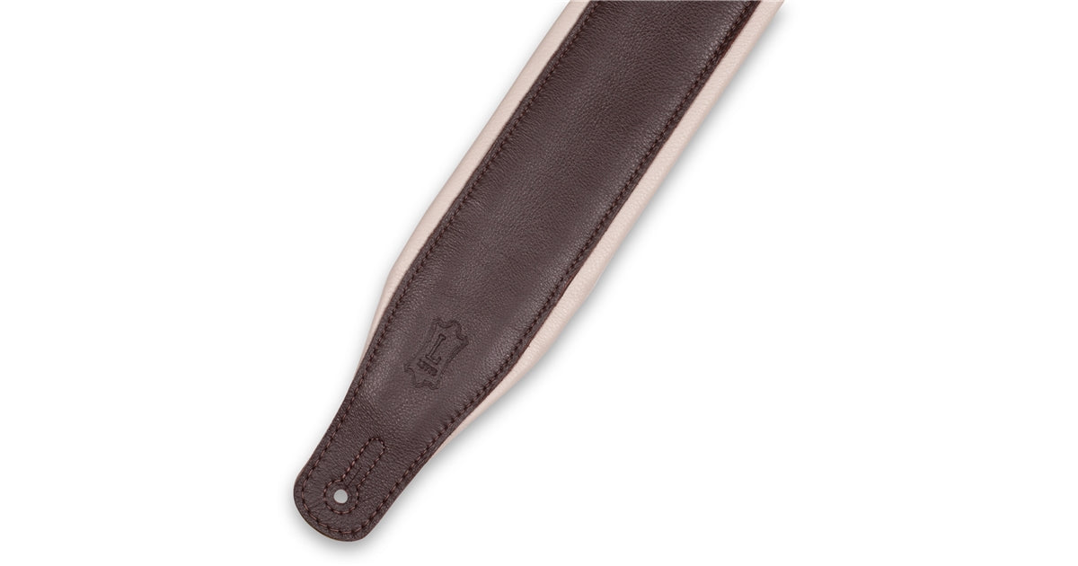 Levy's M26GP-DBR-CRM Tracolla in pelle Dark Brown con retro Cream 3 1/4""