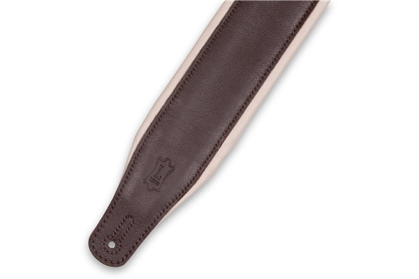 Levy's M26GP-DBR-CRM Tracolla in pelle Dark Brown con retro Cream 3 1/4""