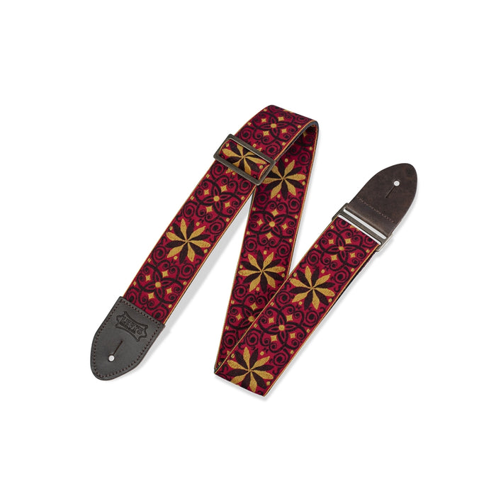 Levy's M8HTV-21 Tracolla in jacquard Red & Gold 2""