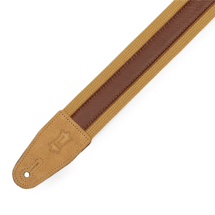 Levy's MC2CG-TAN-TAN Tracolla in cotone Tan con strip in pelle Tan 2""