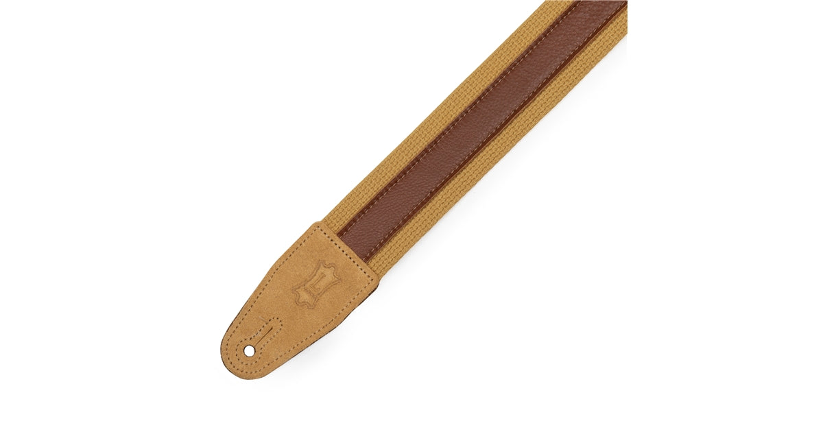 Levy's MC2CG-TAN-TAN Tracolla in cotone Tan con strip in pelle Tan 2""