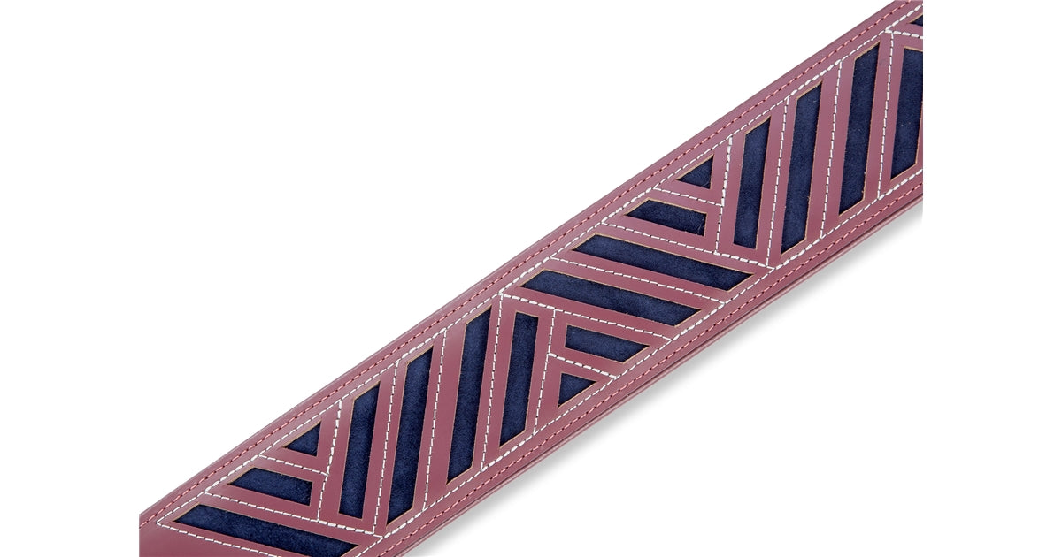 Levy's MC317DCO-BRG_NAV Tracolla in pelle conciata al cromo Diamond Cut Out Burgundy 2 1/2""