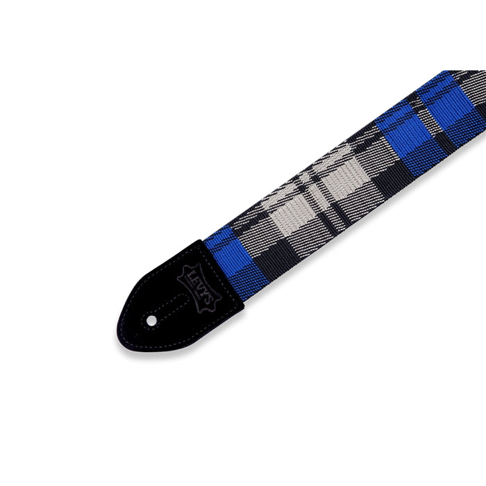 Levy's MC8VIN-009 Tracolla in cotone Cobalt Plaid Poly 2""