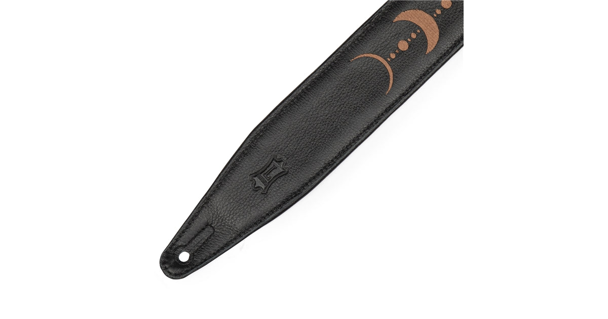 Levy's MG317MP-BLK-BRN Tracolla in pelle Brown Moon Phases Black 2 1/2""