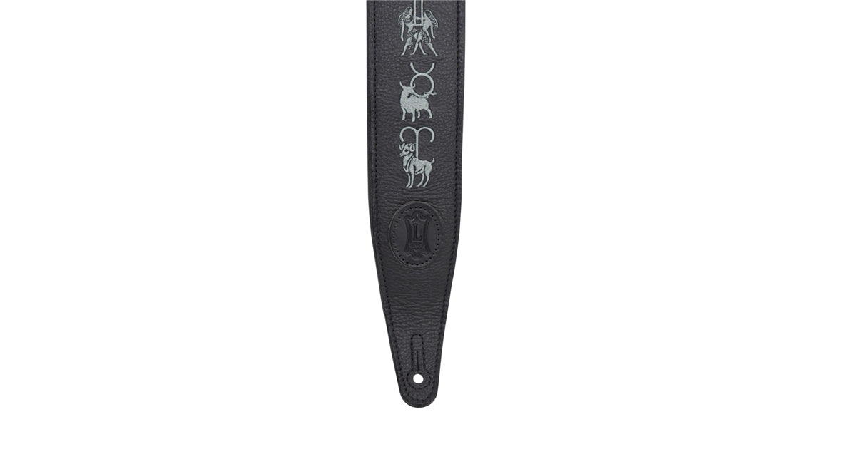 Levy's MG317ZE-BLK Tracolla in pelle ricamata Zodiac Signs Black 2 1/2""