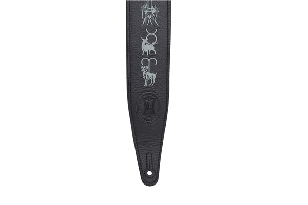 Levy's MG317ZE-BLK Tracolla in pelle ricamata Zodiac Signs Black 2 1/2""