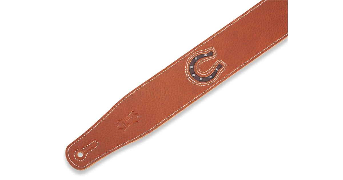 Levy's MGS26L-004 Tracolla in pelle Lucky Line Horseshoe Brown 2 1/2""