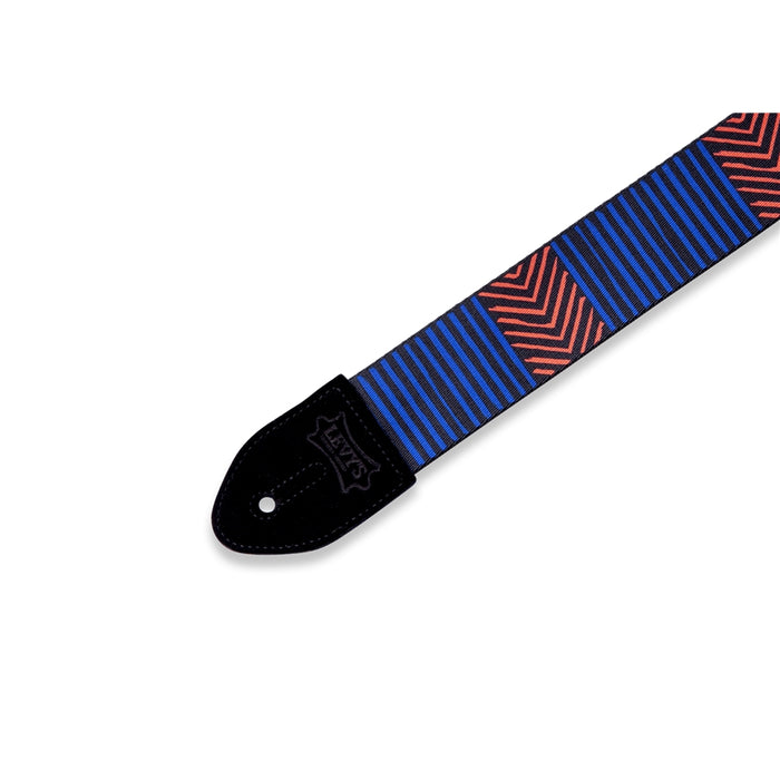 Levy's MP2TC-001 Tracolla in poliestere Tribal Chevron Blue & Red 2""