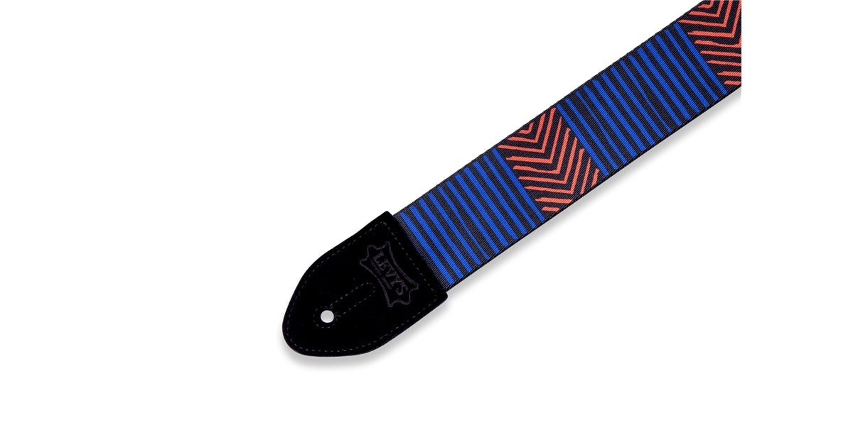 Levy's MP2TC-001 Tracolla in poliestere Tribal Chevron Blue & Red 2""