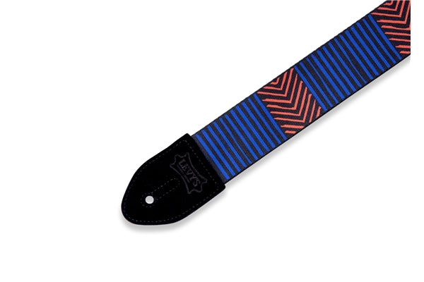 Levy's MP2TC-001 Tracolla in poliestere Tribal Chevron Blue & Red 2""