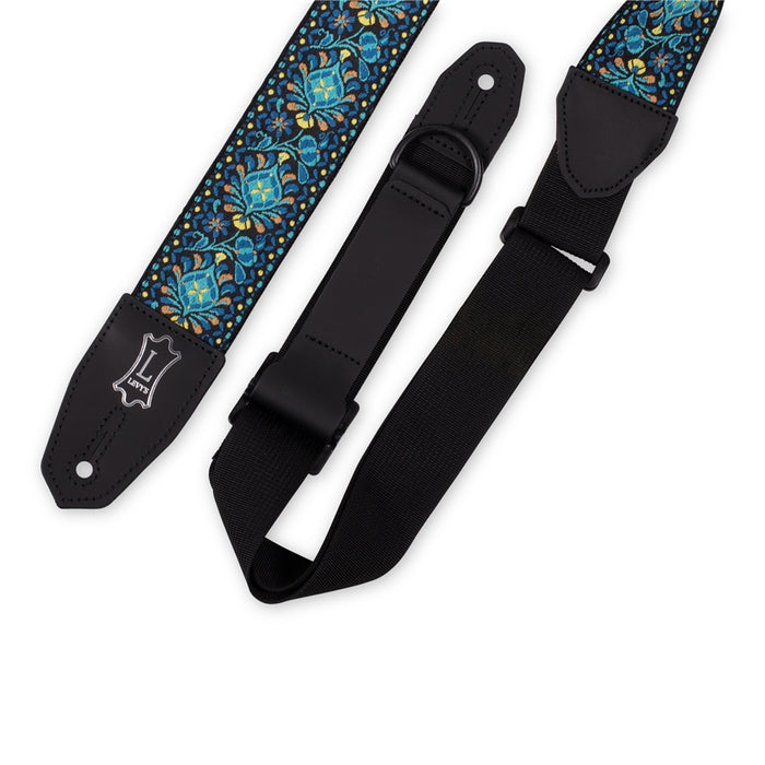 Levy's MRHHT-04 Tracolla in jacquard Black, Blue, Gold Motif 2""