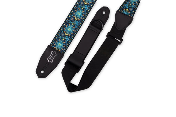 Levy's MRHHT-04 Tracolla in jacquard Black, Blue, Gold Motif 2""