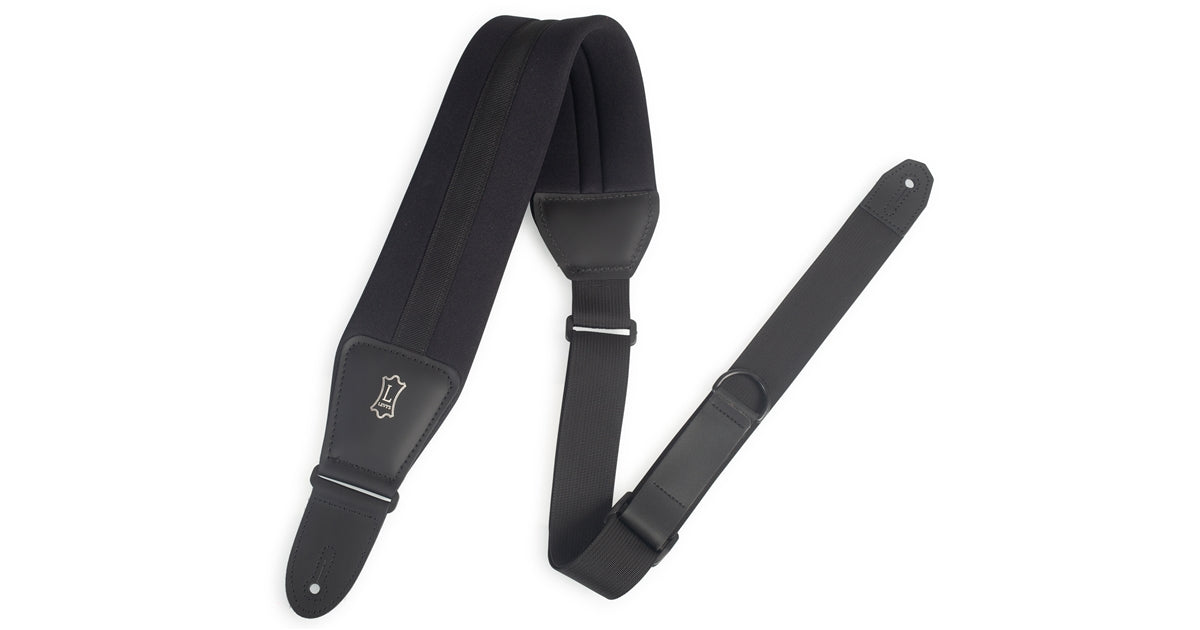 Levy's MRHNP3-BLK Tracolla in neoprene Right Height Solid Noir 3 1/4""