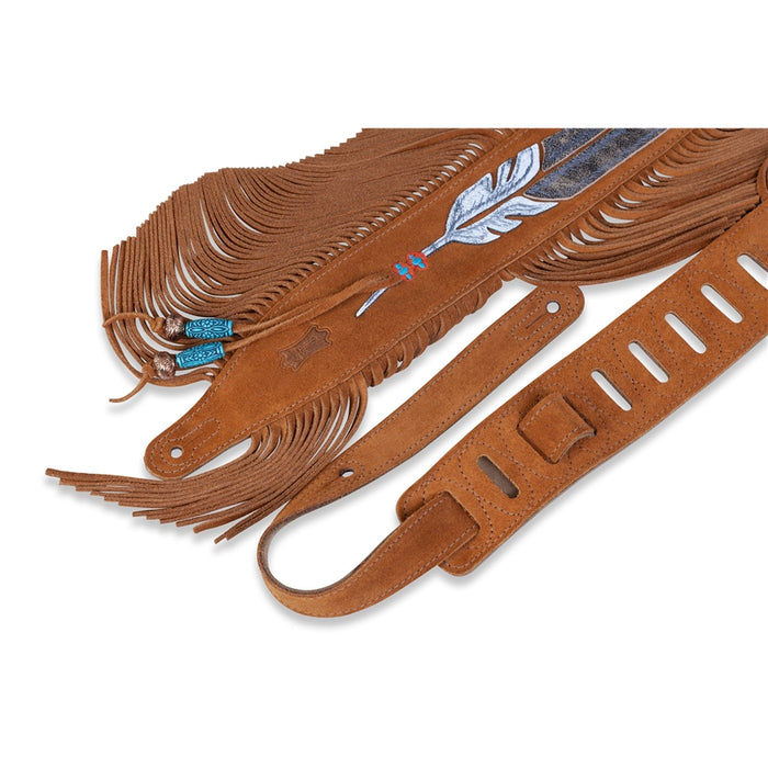 Levy's MS17AIF-004 Tracolla in pelle scamosciata Fringe Feather 2 1/2""