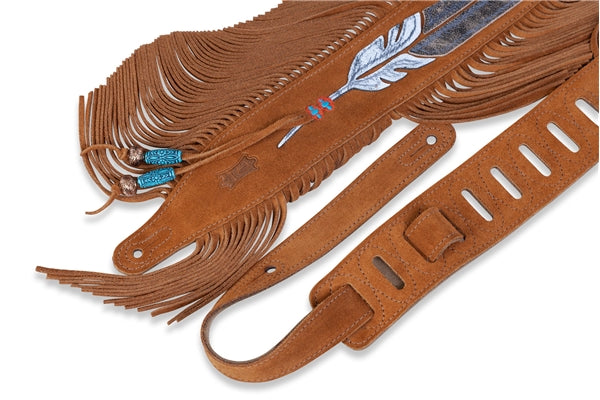 Levy's MS17AIF-004 Tracolla in pelle scamosciata Fringe Feather 2 1/2""