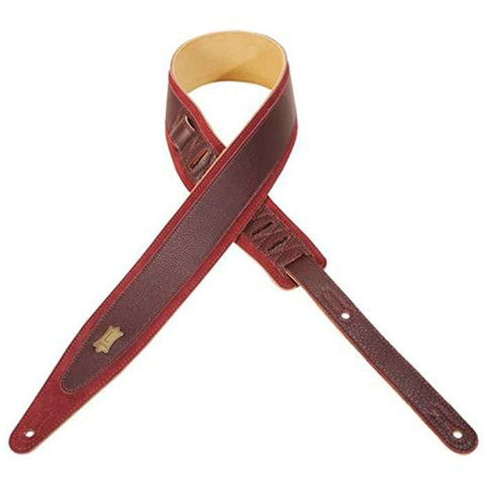 Levy's MS317CO-BRG Tracolla in pelle scamosciata con inserto in pelle Burgundy 2 1/2""