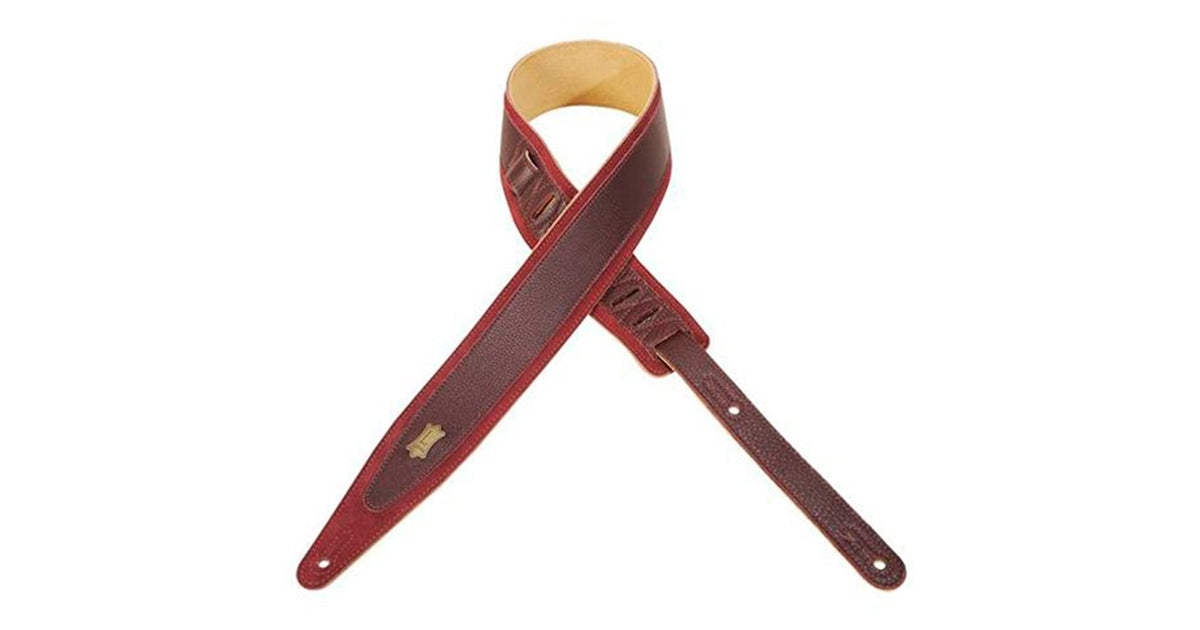 Levy's MS317CO-BRG Tracolla in pelle scamosciata con inserto in pelle Burgundy 2 1/2""