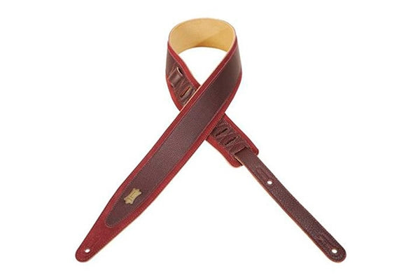 Levy's MS317CO-BRG Tracolla in pelle scamosciata con inserto in pelle Burgundy 2 1/2""