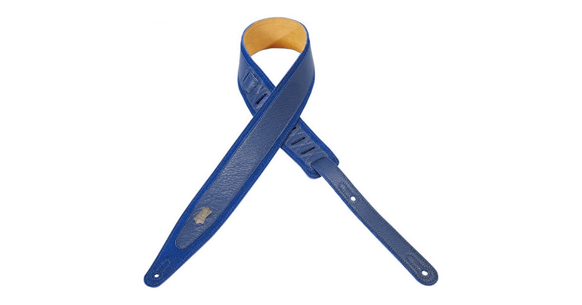 Levy's MS317CO-ROY Tracolla in pelle scamosciata con inserto in pelle Royal Blue 2 1/2""