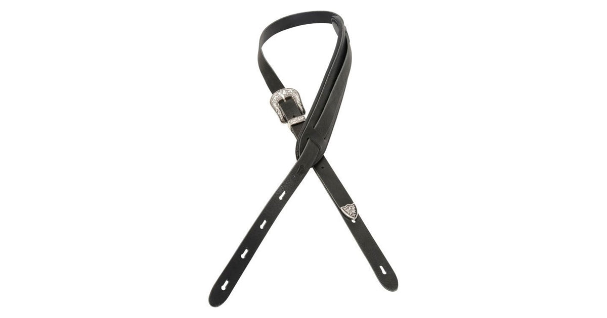 Levy's PM23W-BLK Tracolla in pelle conciata al vegetale Black 1""