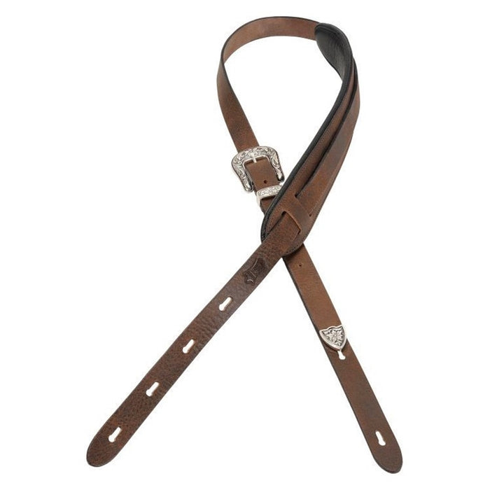 Levy's PM23W-DDB Tracolla in pelle conciata al vegetale Dark Brown 1""