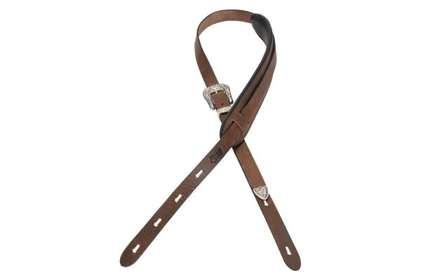 Levy's PM23W-DDB Tracolla in pelle conciata al vegetale Dark Brown 1""